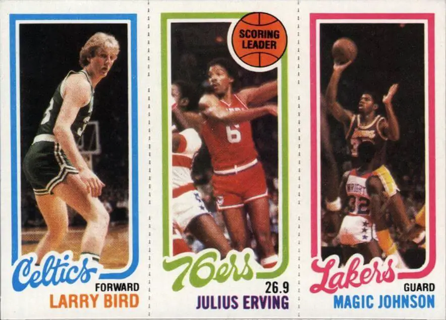 1980 Topps Scoring Leader (Bird,Erving,Johnson)